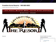Tablet Screenshot of freedomacresresorts.com